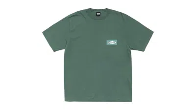 Pre-owned Stussy Heal The Bay 40 Pigment Dyed Tee Shirt In Pine In Green