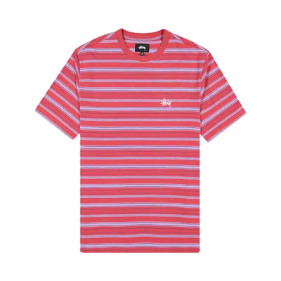 Pre-owned Stussy Heather Stripe Crew 'red' | Men's Size M