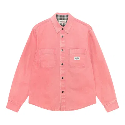 Pre-owned Stussy Heavy Washed Canvas Shirt 'berry' | Pink | Men's Size L