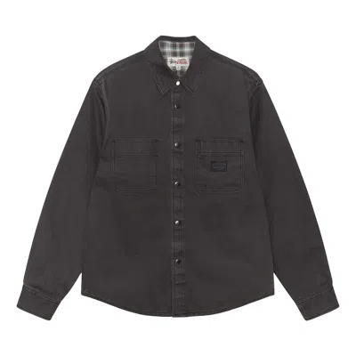 Pre-owned Stussy Heavy Washed Canvas Shirt 'black' | Men's Size M