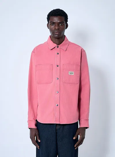Stussy Heavy Washed Canvas Shirt In Rose