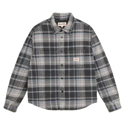 Pre-owned Stussy Heavy Washed Plaid Long-sleeve Shirt 'blue'