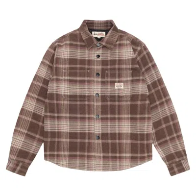 Pre-owned Stussy Heavy Washed Plaid Long-sleeve Shirt 'brown'