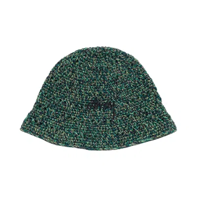 Pre-owned Stussy Hemp Stock Knit Bucket Hat 'multi Green' | Men's Size Onesize