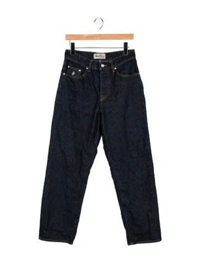 Pre-owned Stussy High-rise Straight Leg Jeans In Blue