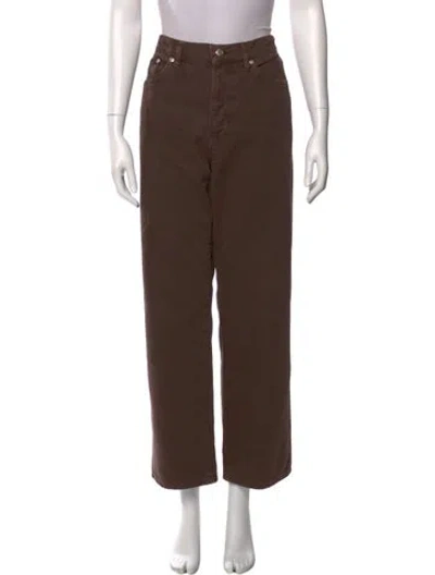 Pre-owned Stussy High-rise Wide Leg Jeans In Brown