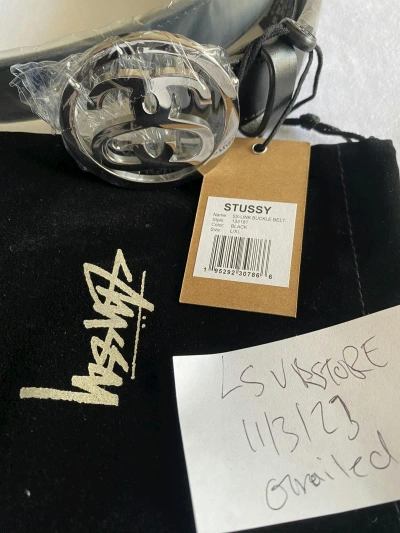 Pre-owned Stussy Holiday 23 Ss-link Buckle Belt Black L/xl Fits 33-36