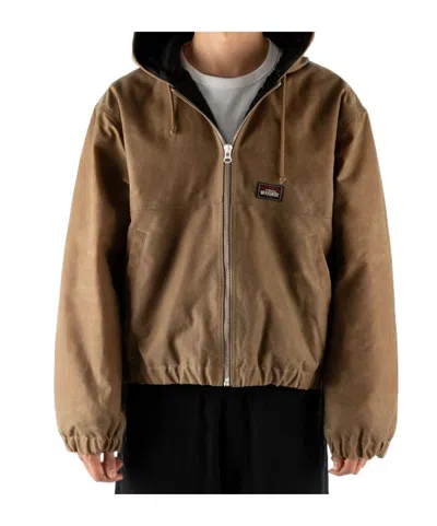 Stussy Hooded Casual Jacket In Brown