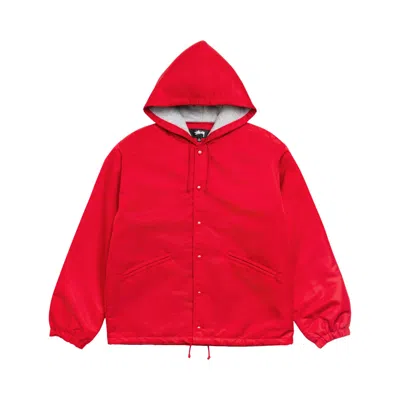 Pre-owned Stussy Hooded Coaches Jacket 'red' | Men's Size Xl