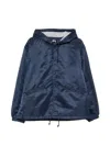 Stussy Hooded Blazer Coat Drawstring Hem Design In Blue