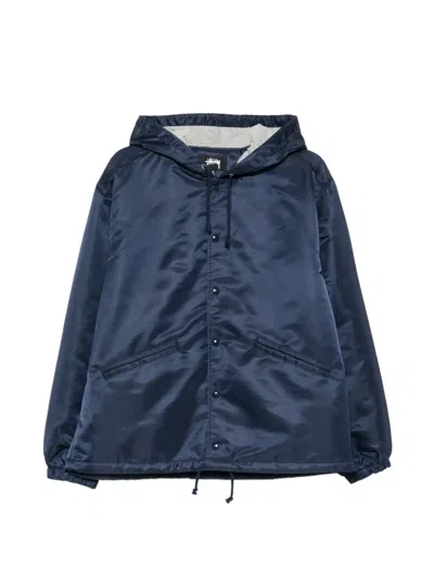 Stussy Hooded Jacket In Blue