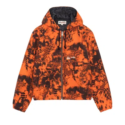 Pre-owned Stussy Hooded Work Jacket 'inferno' In Orange