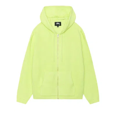 Pre-owned Stussy Hooded Zip Sweater 'faded Lime' | Green | Men's Size M
