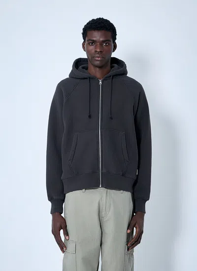 Stussy Hooded Zip-up Sweatshirt In Black