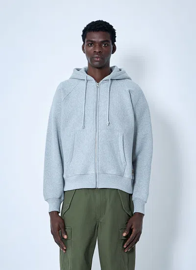 Stussy Hooded Zip-up Sweatshirt In Grey