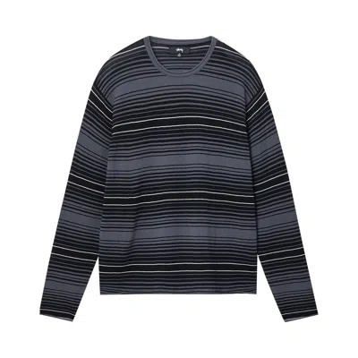 Pre-owned Stussy Horizontal Stripe Sweater 'charcoal' In Black