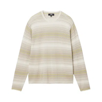 Pre-owned Stussy Horizontal Stripe Sweater 'natural' In Tan