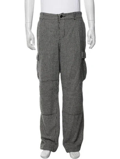 Pre-owned Stussy Houndstooth Print Pants In Black