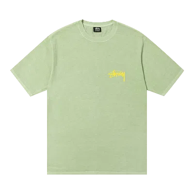 Pre-owned Stussy How We're Livin' Pigment Dyed Tee 'sage' In Green