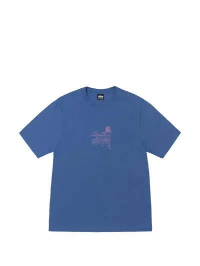Stussy In Bloom Printed T-shirt In Blue