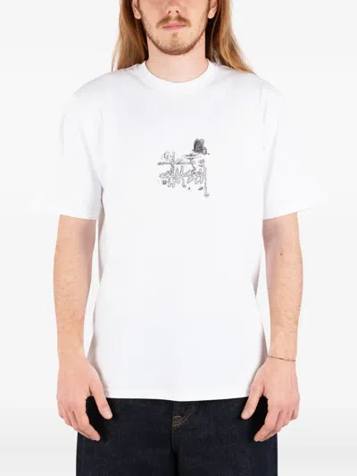 Stussy In Bloom Printed T-shirt In White