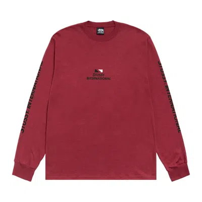 Pre-owned Stussy International Long-sleeve Tee 'wine' | Red | Men's Size M