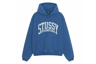 Pre-owned Stussy International Relaxed Hoodie Blue