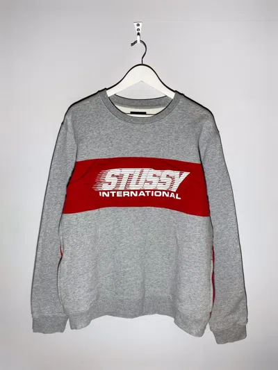 Pre-owned Stussy International Y2k Nylon Zip Pocket Detail Sweatshirt In Grey