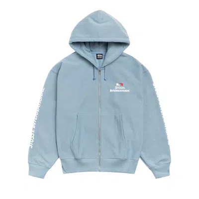 Pre-owned Stussy International Zip Hoodie 'slate' | Blue | Men's Size L