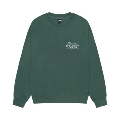 Pre-owned Stussy Ist Crew Pigment Dyed 'forest' In Green