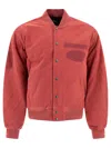 Stussy Ghost Logo Bomber Jacket In Red