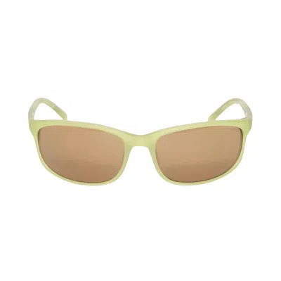 Pre-owned Stussy Julian Sunglasses 'frost Lime / Brown Lens' | Grey | Men's Size Onesize