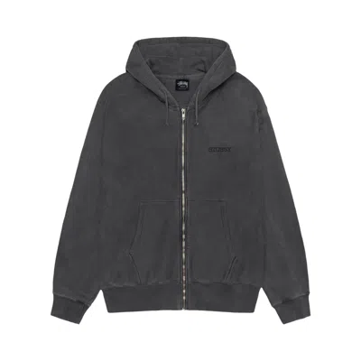 Pre-owned Stussy Jumbo Zip Hoodie Pigment Dyed 'black' | Men's Size L
