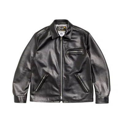 Pre-owned Stussy Junya Leather Jacket 'black' | Men's Size S