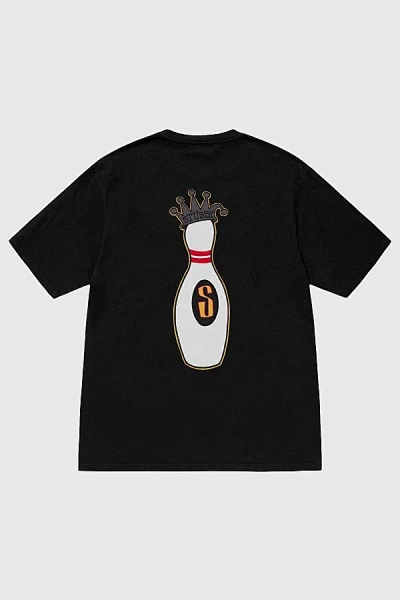 Stussy Kingpin Pigment Dyed Graphic T-shirt Top In Black, Men's At Urban Outfitters