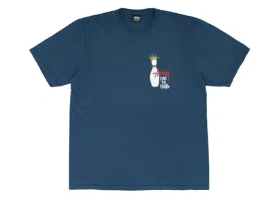 Pre-owned Stussy Kingpin Pigment Dyed T-shirt In Navy Blue