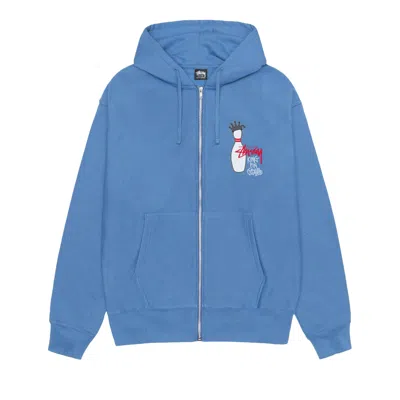 Pre-owned Stussy Kingpin Zip Hoodie 'pacific'