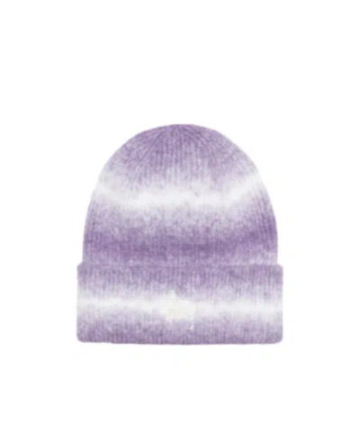 Stussy Cuff Basic Striped Beanie Hat In Purple