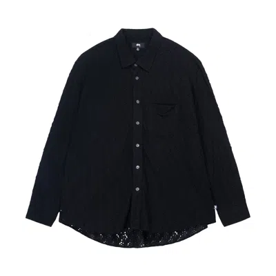 Pre-owned Stussy Lace Long-sleeve Shirt 'black' | Men's Size S