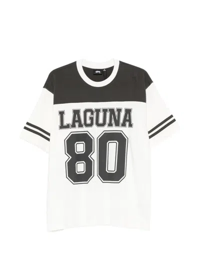 Stussy Laguna Logo-print Panelled T-shirt In White