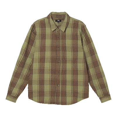 Pre-owned Stussy Laguna Plaid Shirt 'olive' In Green