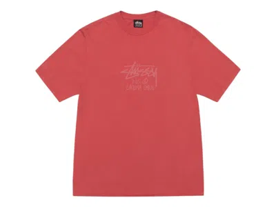 Pre-owned Stussy Laguna Usa Pigment Dyed Tee Shirt In Guava In Pink