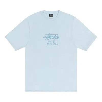 Pre-owned Stussy Laguna Usa Tee Pigment Dyed 'sky Blue' | Men's Size L