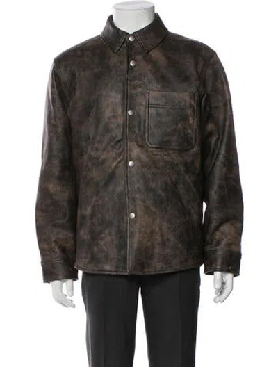Pre-owned Stussy Lamb Leather Jacket W/ Tags In Brown