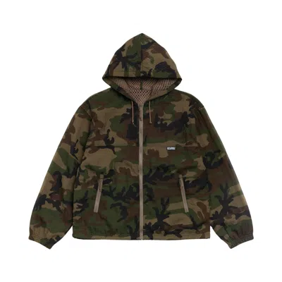Pre-owned Stussy Layered Mesh Hooded Jacket 'woodland Camo' | Green | Men's Size M