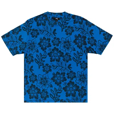 Pre-owned Stussy Lazy Floral Tee 'sport Blue' | Men's Size Xxl