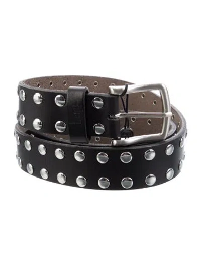 Pre-owned Stussy Leather Studded Accents Belt In Black