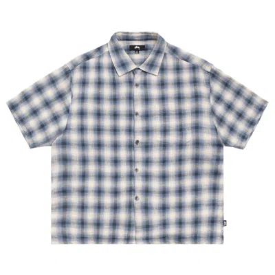 Pre-owned Stussy Liam Short-sleeve Plaid Shirt 'blue' | Men's Size L