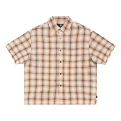 Pre-owned Stussy Liam Short-sleeve Plaid Shirt 'brown' | Men's Size Xl