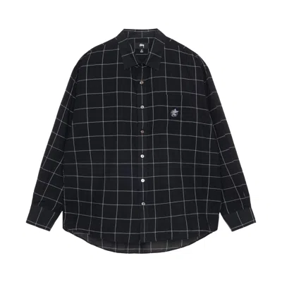 Pre-owned Stussy Light Weight Classic Shirt 'black Windowpane'
